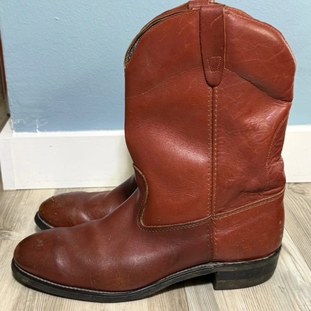 Vtg dingo Work Boots Mens 10.5 Made in USA 70s worn western cowboy rugged‎ WORN